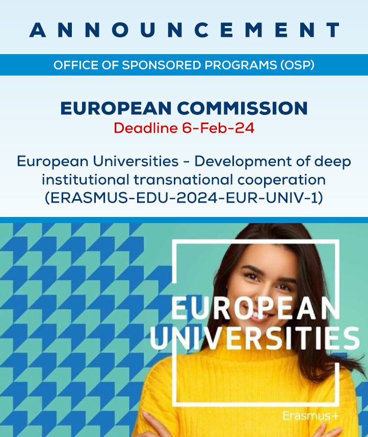European Universities - Development of deep institutional transnational cooperation (ERASMUS-EDU-2024-EUR-UNIV-1)