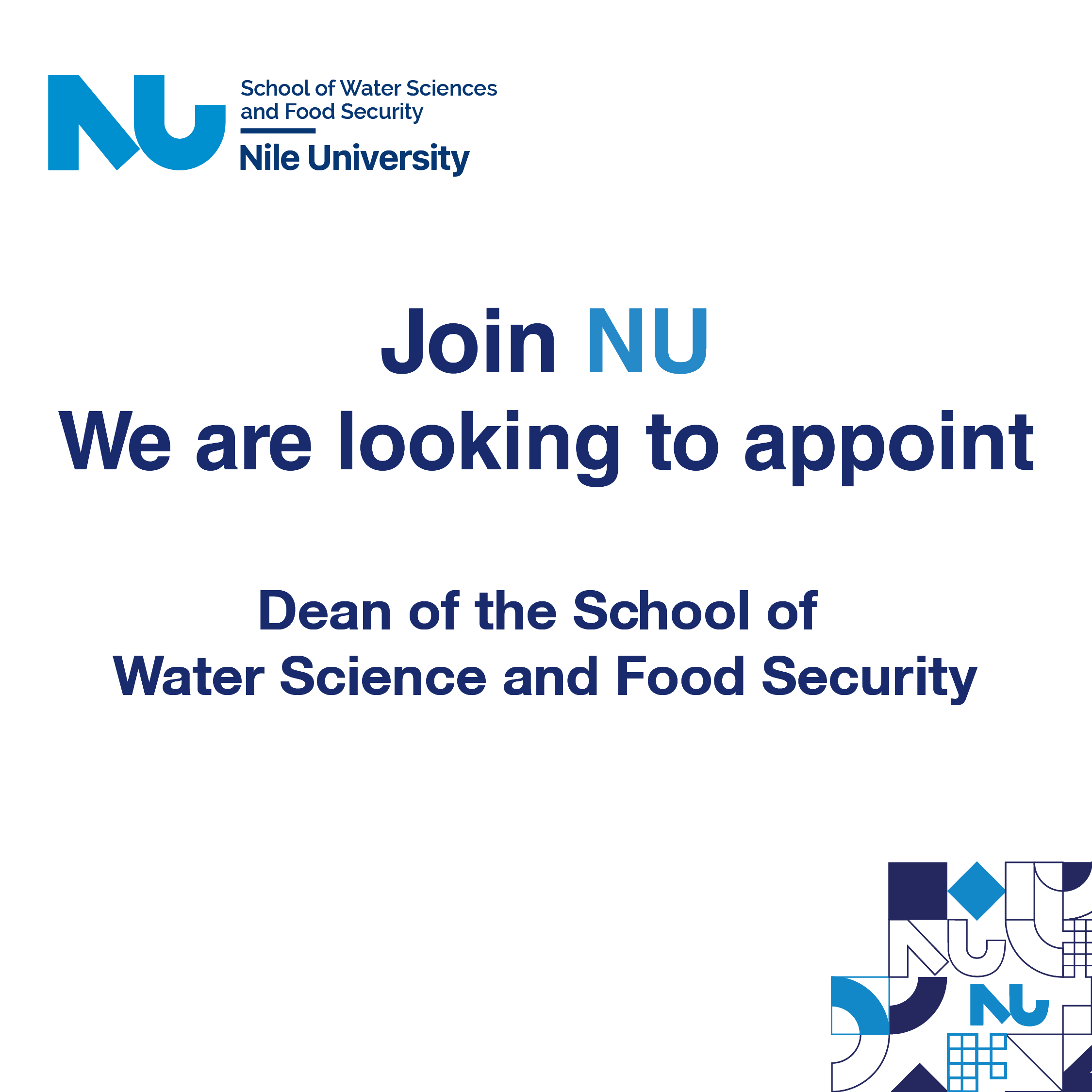 Dean of the School of Water Science and Food Security