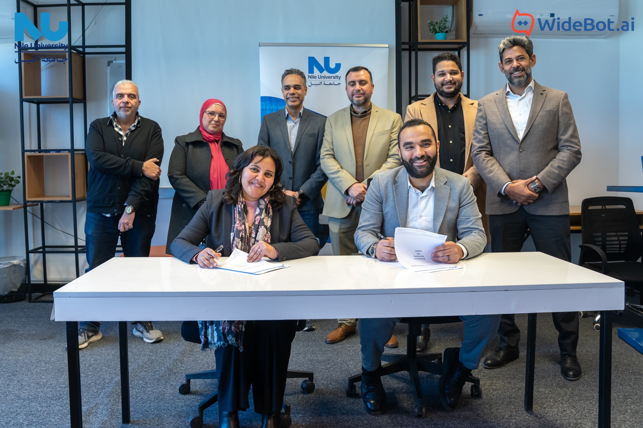 Nile University has signed a MOU with WideBot, a leading company in artificial intelligence and chatbot technology