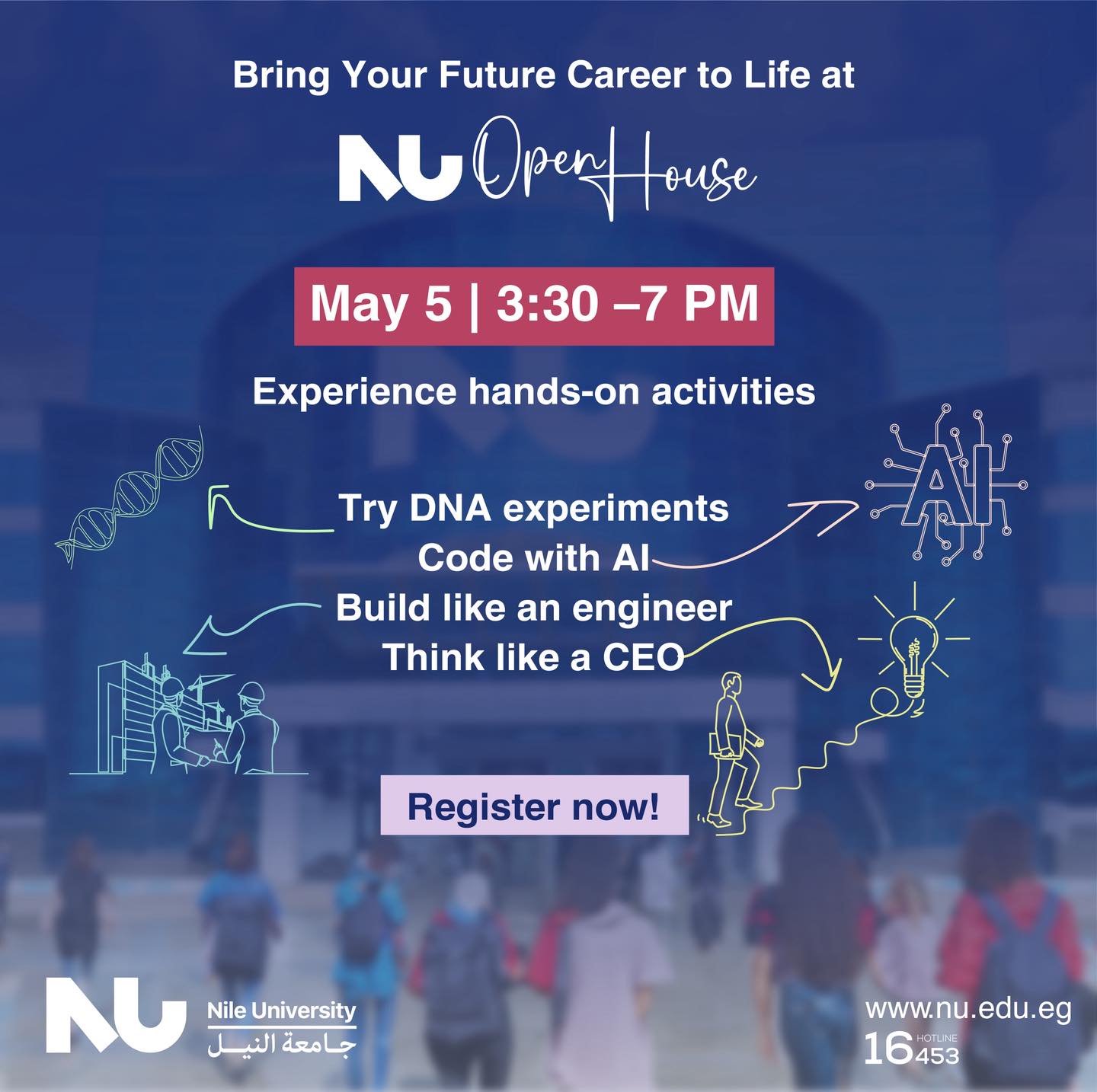 At NU’s Open House on Monday, May 5th, you won’t just hear about your dream career you’ll live it.