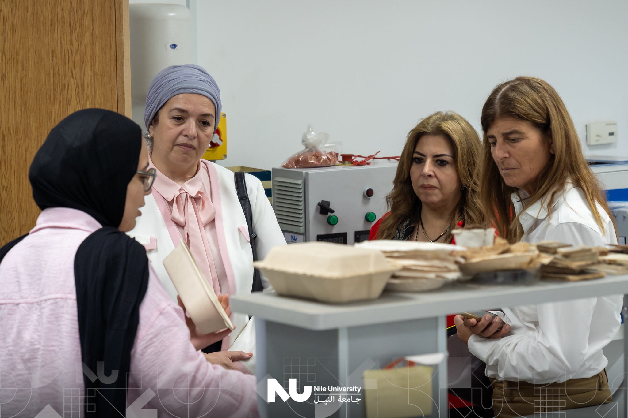 The Office for International Affairs at Nile University was delighted to host Dr. Dina Rashed from the University of Chicago and Ms. Heba Iskander from Orascom Construction