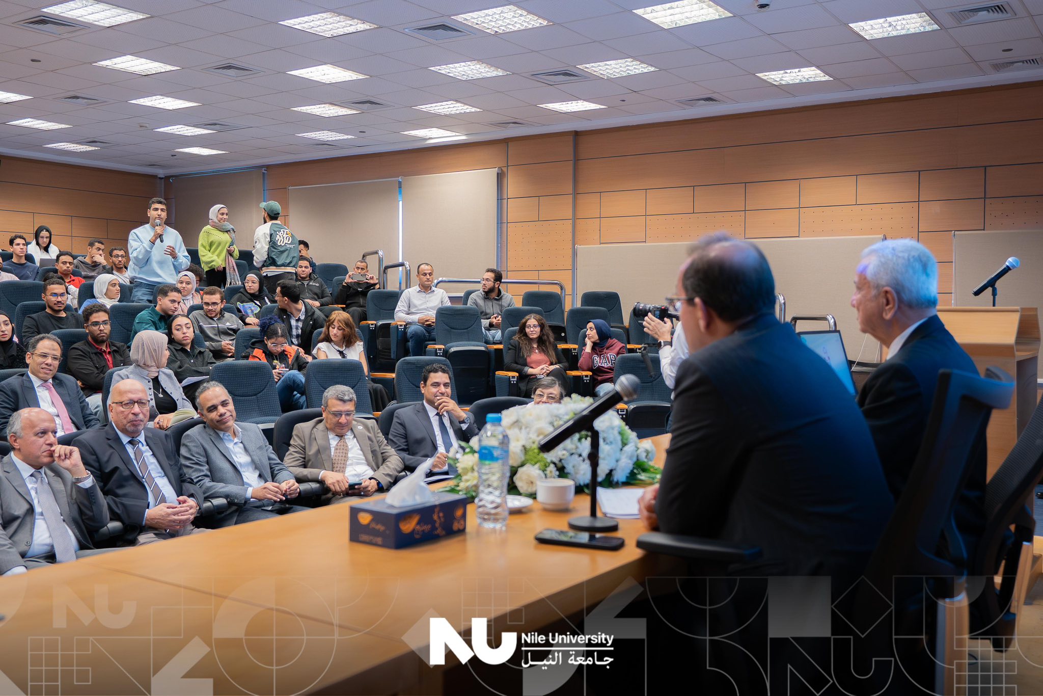 Nile University hosted H.E. Dr. Ahmed Kouchouk, Minister of Finance, in an extended dialogue session with NU students as part of the “Nile Salon” series