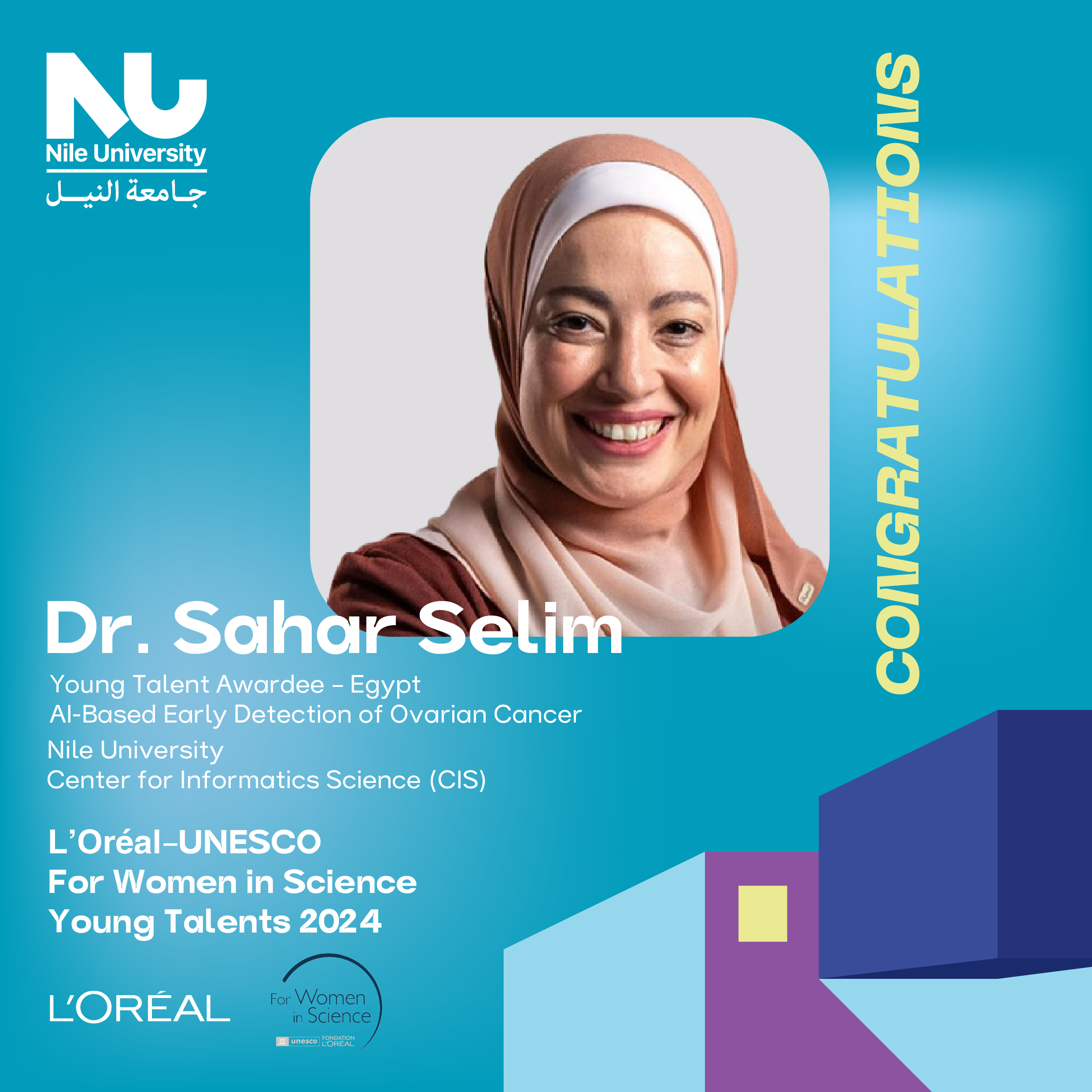 Nile University’s Professor Among L’Oréal–UNESCO For Women in Science Young Talents 2024